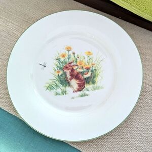 Floral Rabbit Decorative Desser/ Pie Plate